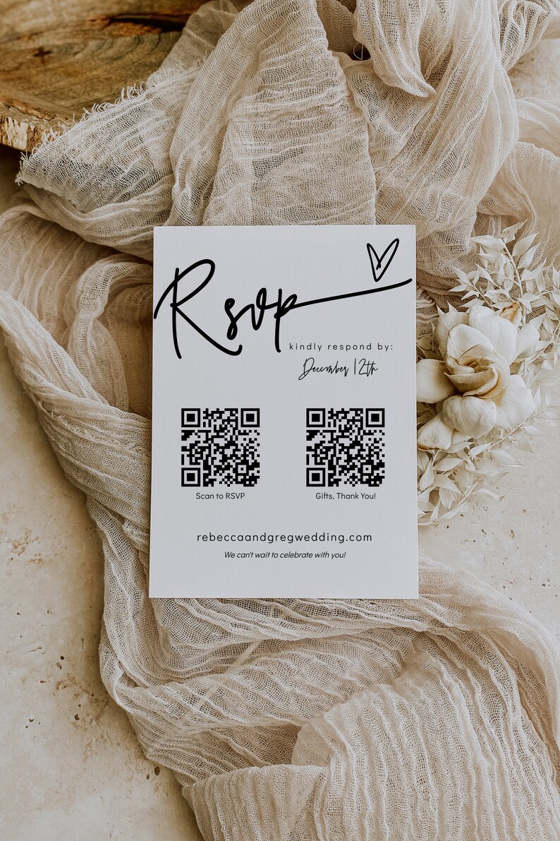 QR Code Rsvp Card Mariage Rsvp QR Codes Scan to Rsvp En Etsy France