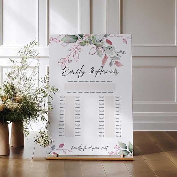 Horseshoe Banquet Table Seating Plan Templates, Canva Templates, 80PG