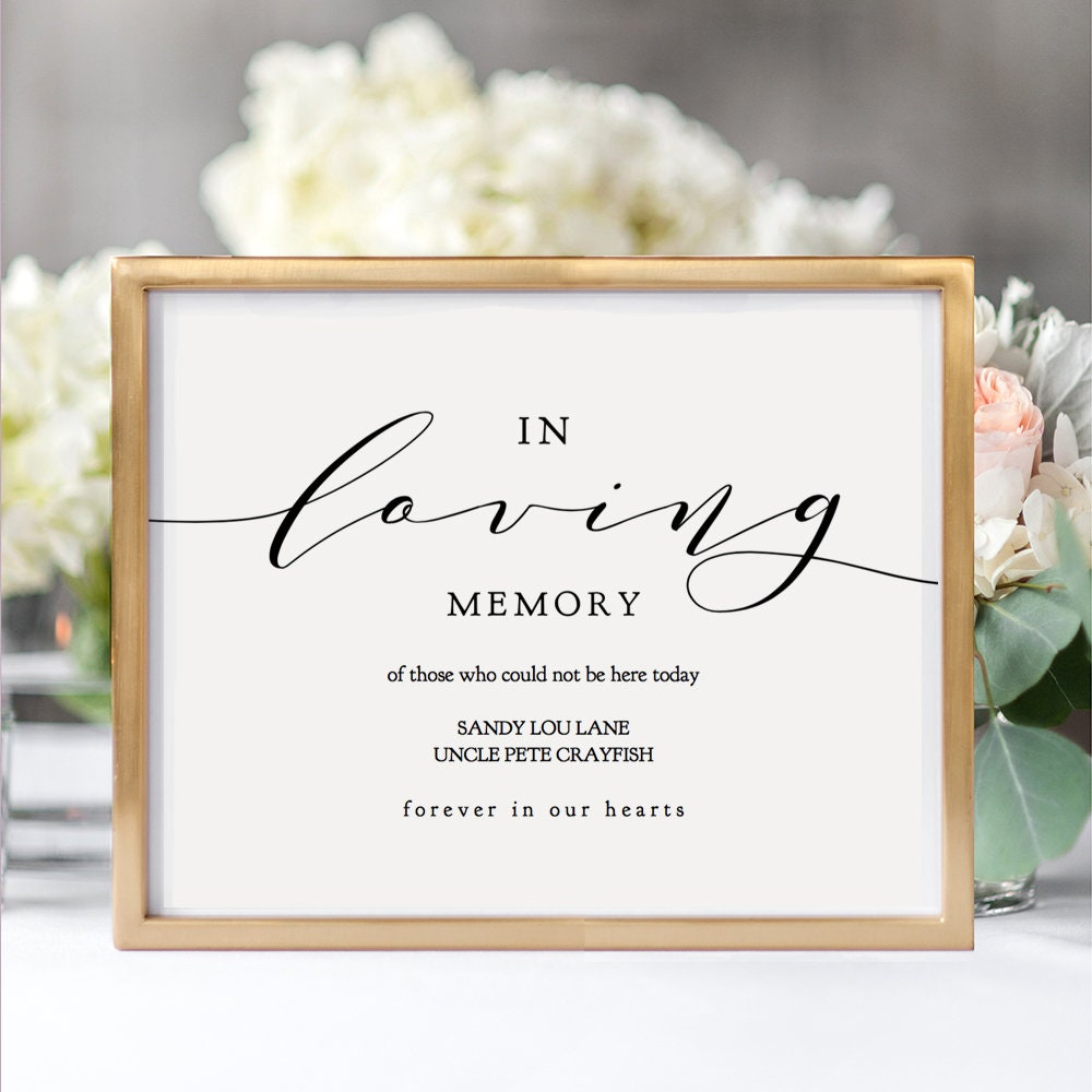 In Loving Memory Printable Sign Printable In Loving Memory 8x10 And