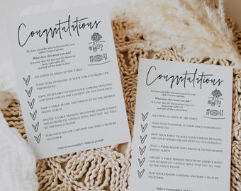 Giochi da tavolo per matrimoni, Cartellini per i capitani delle squadre, Idee per il ricevimento, Modello Canva / 88
