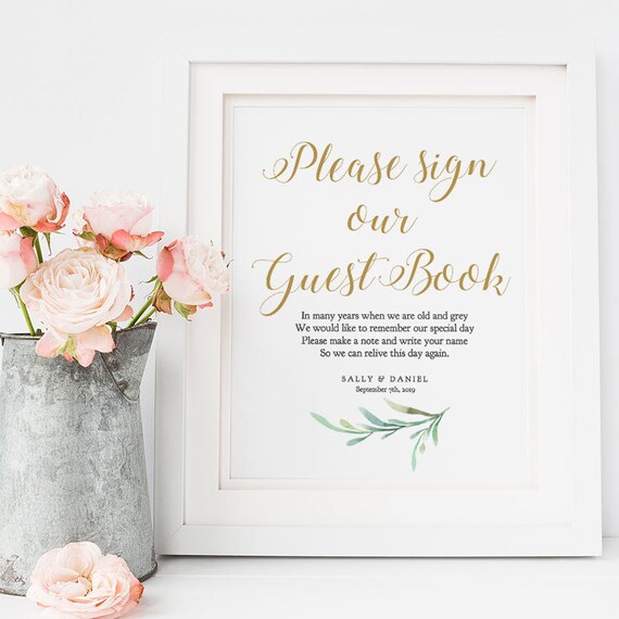 Please Sign Our Guest Book And Leave A Message Printable Etsy