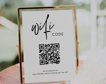 Wifi Code, QR Code Wifi, Connect to Our Wifi, Printable Wifi Code Sign, Scan to Connect, Printable Template, Canva Template | 88