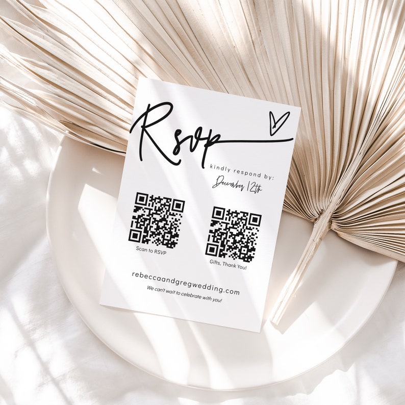 QR Code Rsvp Card Mariage Rsvp QR Codes Scan to Rsvp En Etsy France