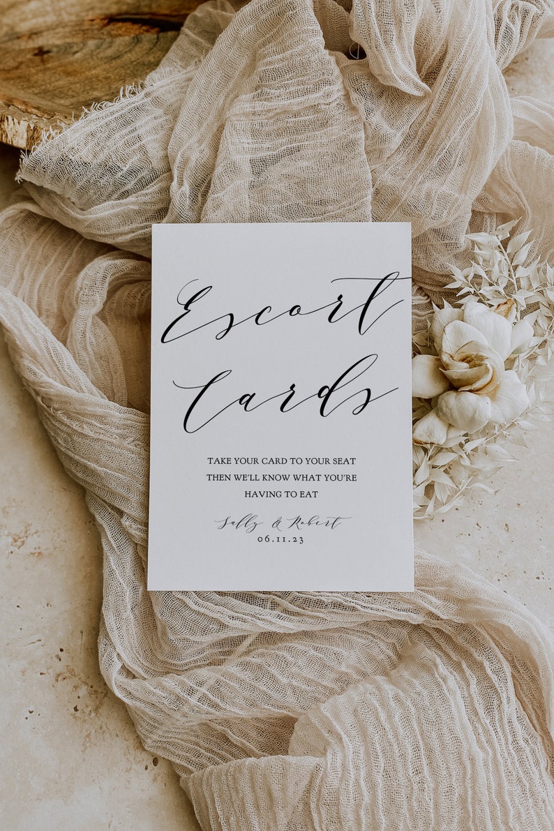 Escort Card Sign Printable Guest Escort Cards Sign, Please find your name, 4x6, 5x7 and 8x10, Wedding, Corjl Template, FREE Demo image 3