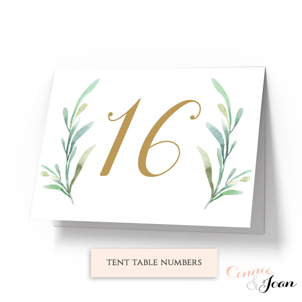 Table Number Cards Template