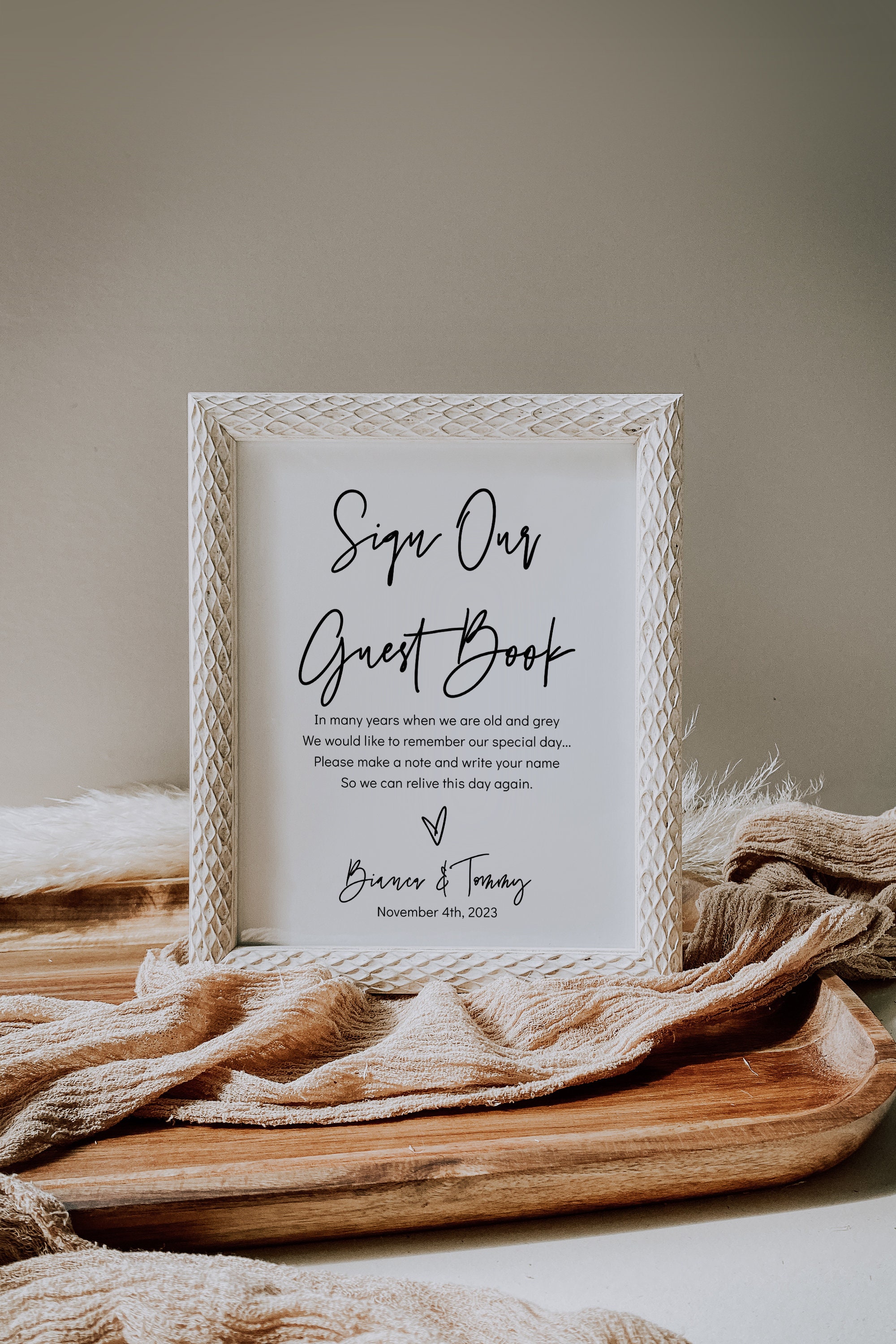 Sign Our Guest Book Sign, Printable Guest Book Signs, 5 Sizes, Alternative Guest  Book, Modern Minimalist, Corjl Template, FREE Demo