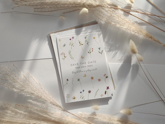 Wildflower Save the Dates, Flower Save the Dates, Electronic Save the Dates, Phone Save the Dates, Canva Templates | 94