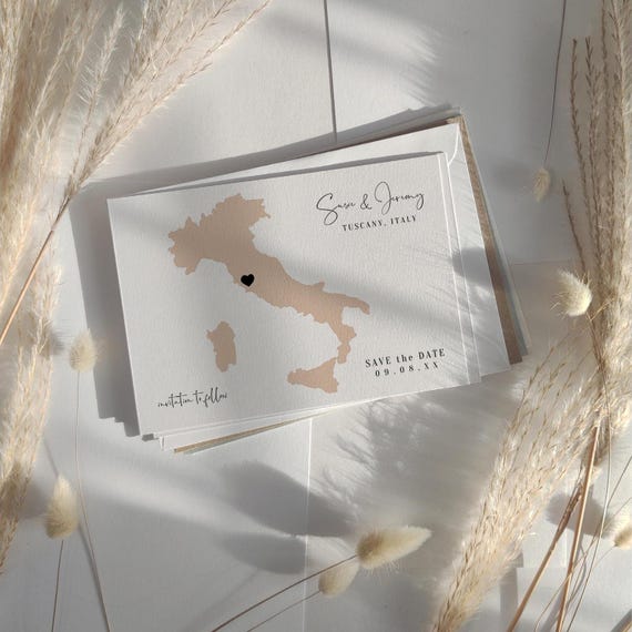 Canva Templates Save the Date for an Italian Wedding, Destination Wedding in Italy, Tuscany, Umbria, Save the Date, Canva Templates