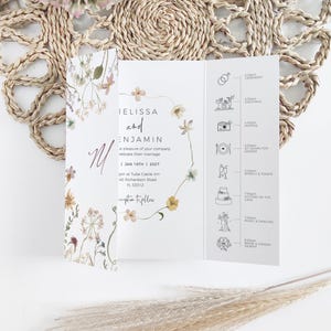 Wildflower wedding invitation