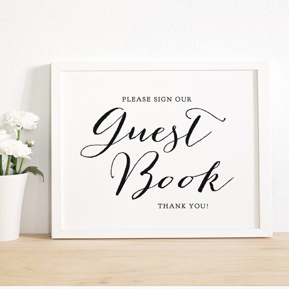 Wedding Guest Book Sign Printable Guest Book Sign Wedding Etsy