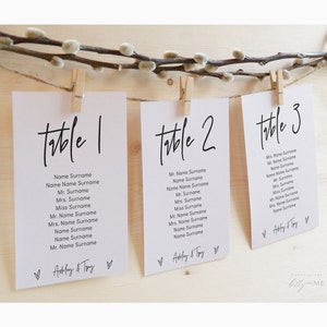 Minimalistische bruiloft-zitkaarten, modern minimalistisch bruiloftsthema, afdrukbare sjablonen voor zitplaatsen, canva-sjablonen | 88