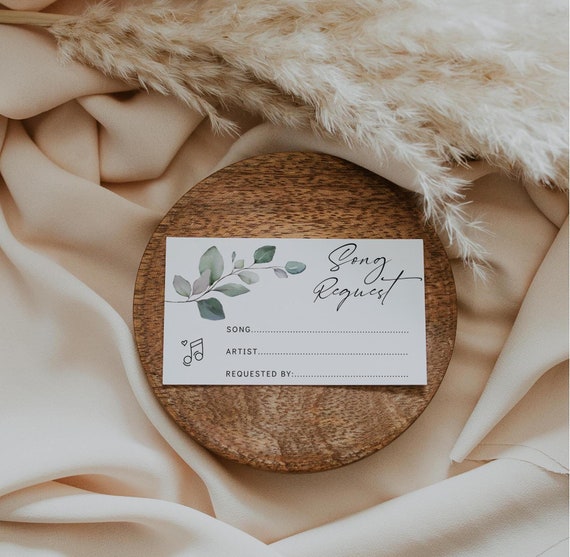 Cards for Song Requests, Printable Templates, Cards for Song Requests, DJ Cards, Wedding Reception Cards, Canva Templates | 80G