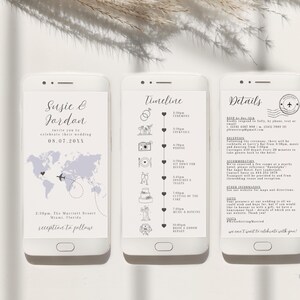 Destination Wedding Phone Invitation Set