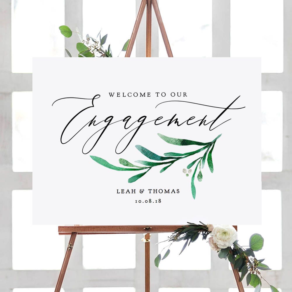 Engagement Party Welcome Sign, Printable Engagement Welcome Sign 7