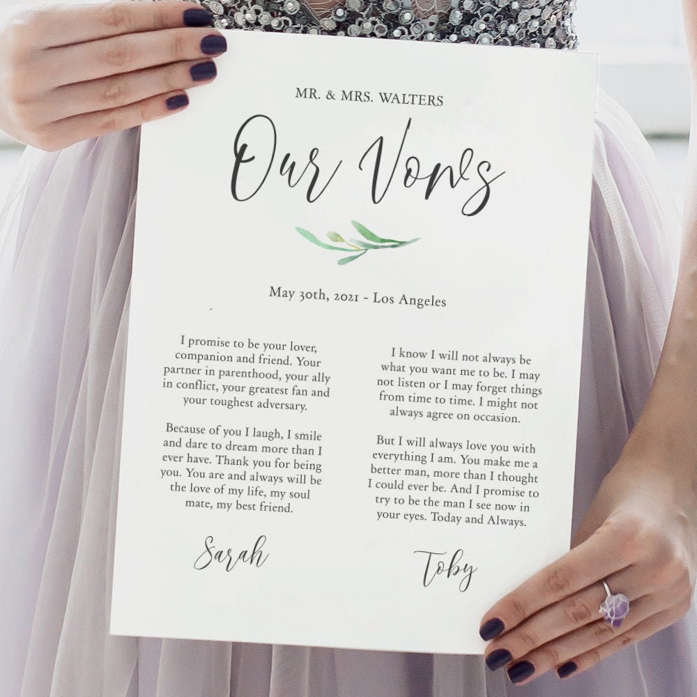 Anniversary Gift Wedding Vows Our Vows Keepsake 1st Year Etsy anniversary-gift-wedding-vows-our-vows-keepsake-1st-year-etsy