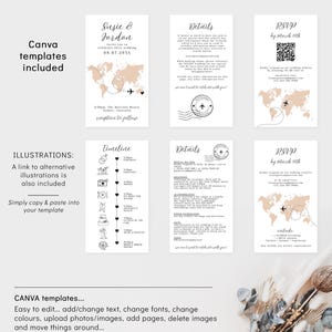 World Map Destination Wedding Phone Invitations
