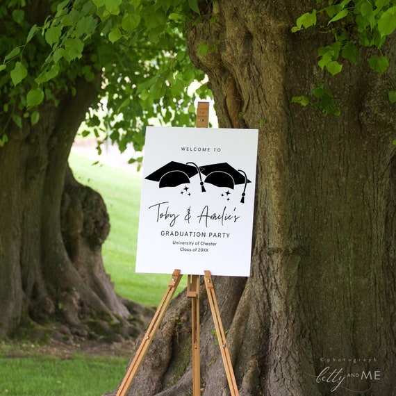 Graduates Welcome Party Sign, Graduation Party Welcome Template, Multiple Graduates, Printable Graduation Party Sign, Canva Templates | 88