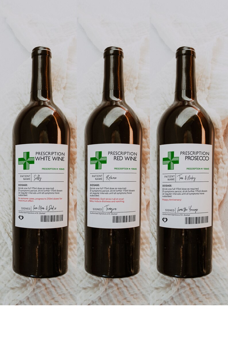 Prescription Wine Bottle Templates