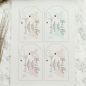 Destination Luggage Tags, Travel Inspired Printable Tag Template with your own message, Destination Wedding, Canva Templates World Map image 8