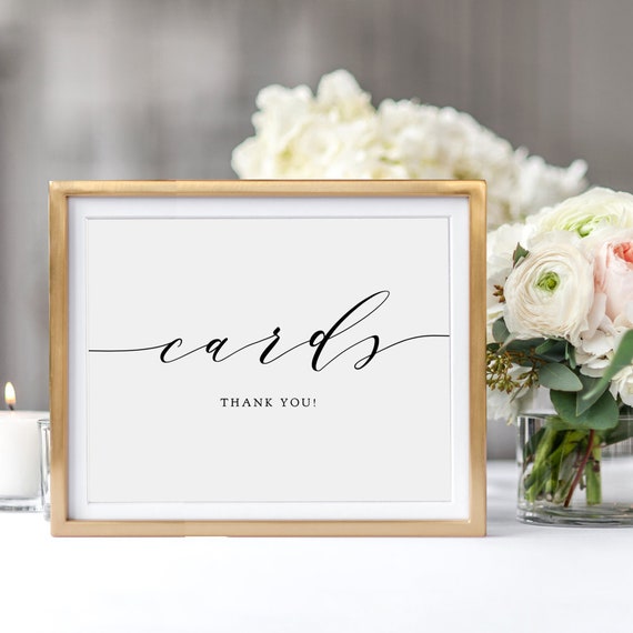 Wedding Cards Sign, Printable Wedding Signage 4x6", 5x7", 8x10", Cards Wedding Sign printable wedding signs, "Wedding", Download and Print