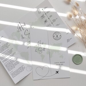 Destination - Folded Wedding Invitations, Folded Gatefold Invitation Templates, Destination Wedding Invitations, Canva Templates image 6