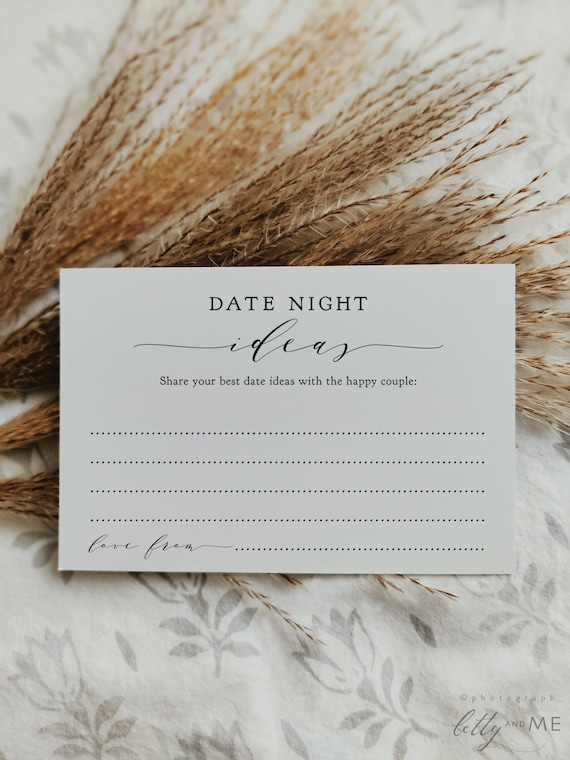 Date Night Ideas Sign and Cards, Printable Date Night Ideas, Best Date Night Ideas, 'Wedding', Download and Print.