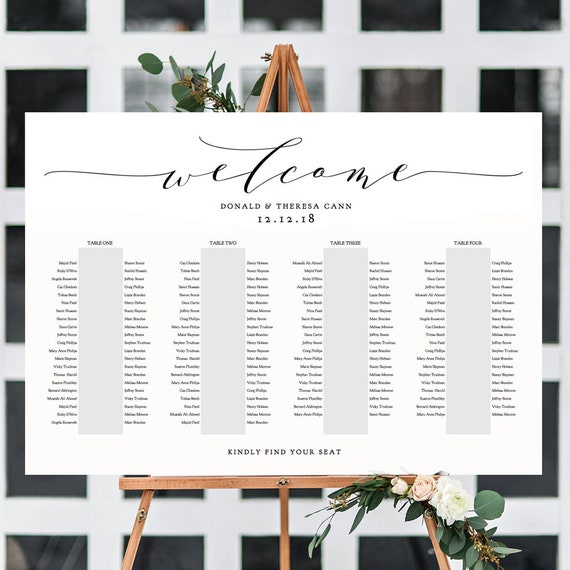 Banquet Table Seating Chart