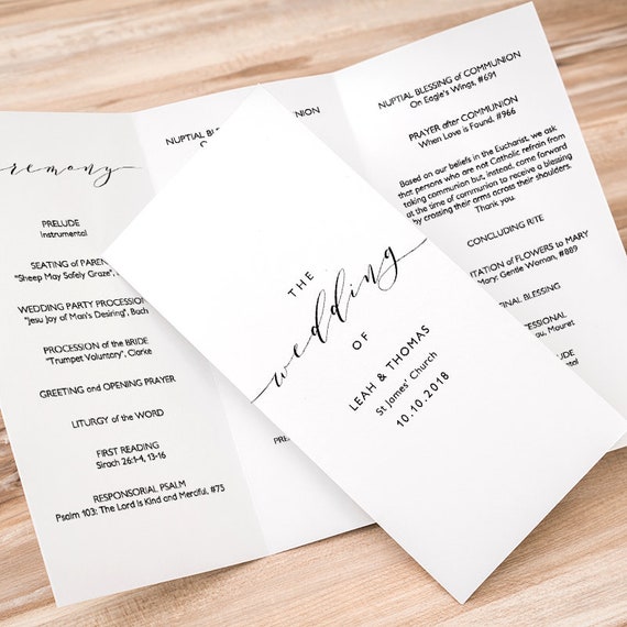 Folded Wedding Program Template from i.etsystatic.com