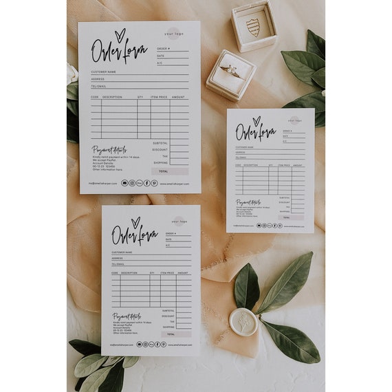 Order Form Template Printable Order Forms Editable Order | Etsy