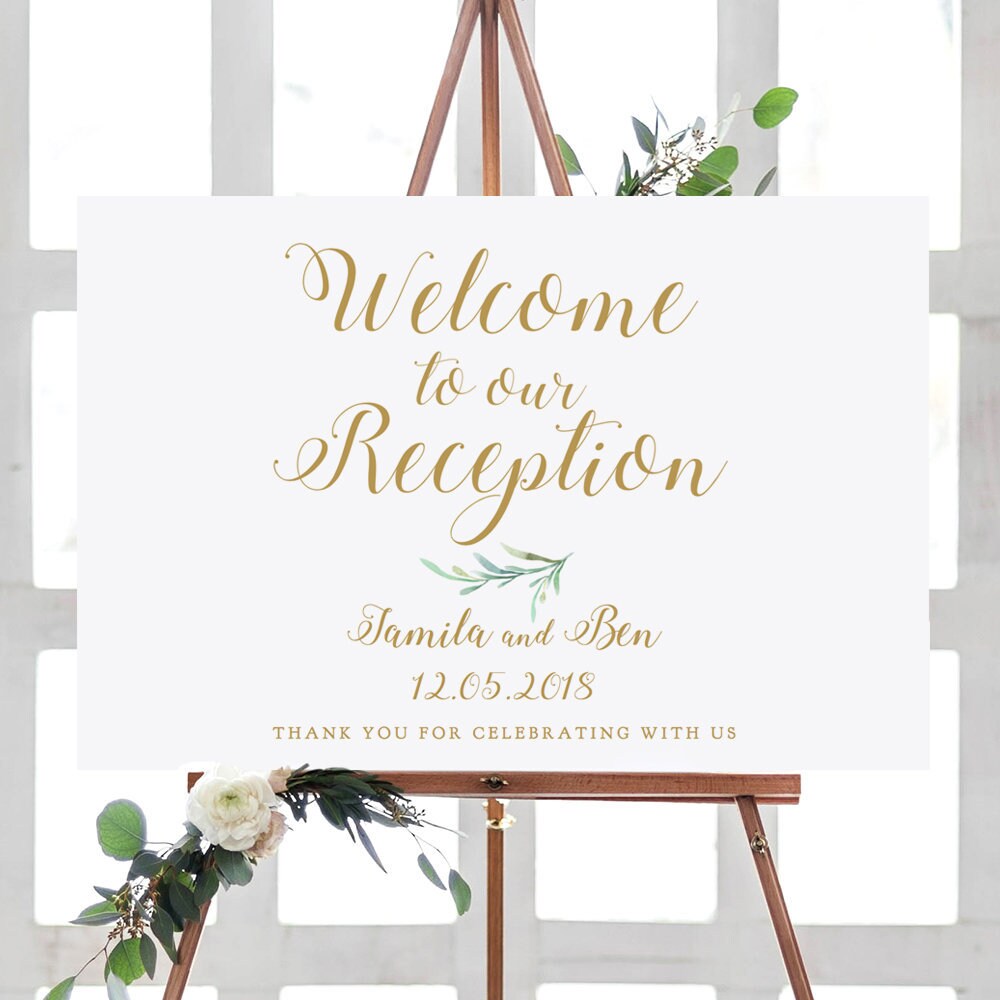 to our Reception Sign Printable Greenery Etsy