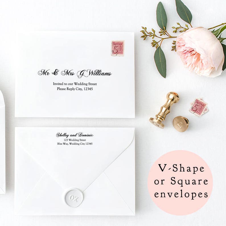 printable wedding envelope template 5x7 front and back etsy