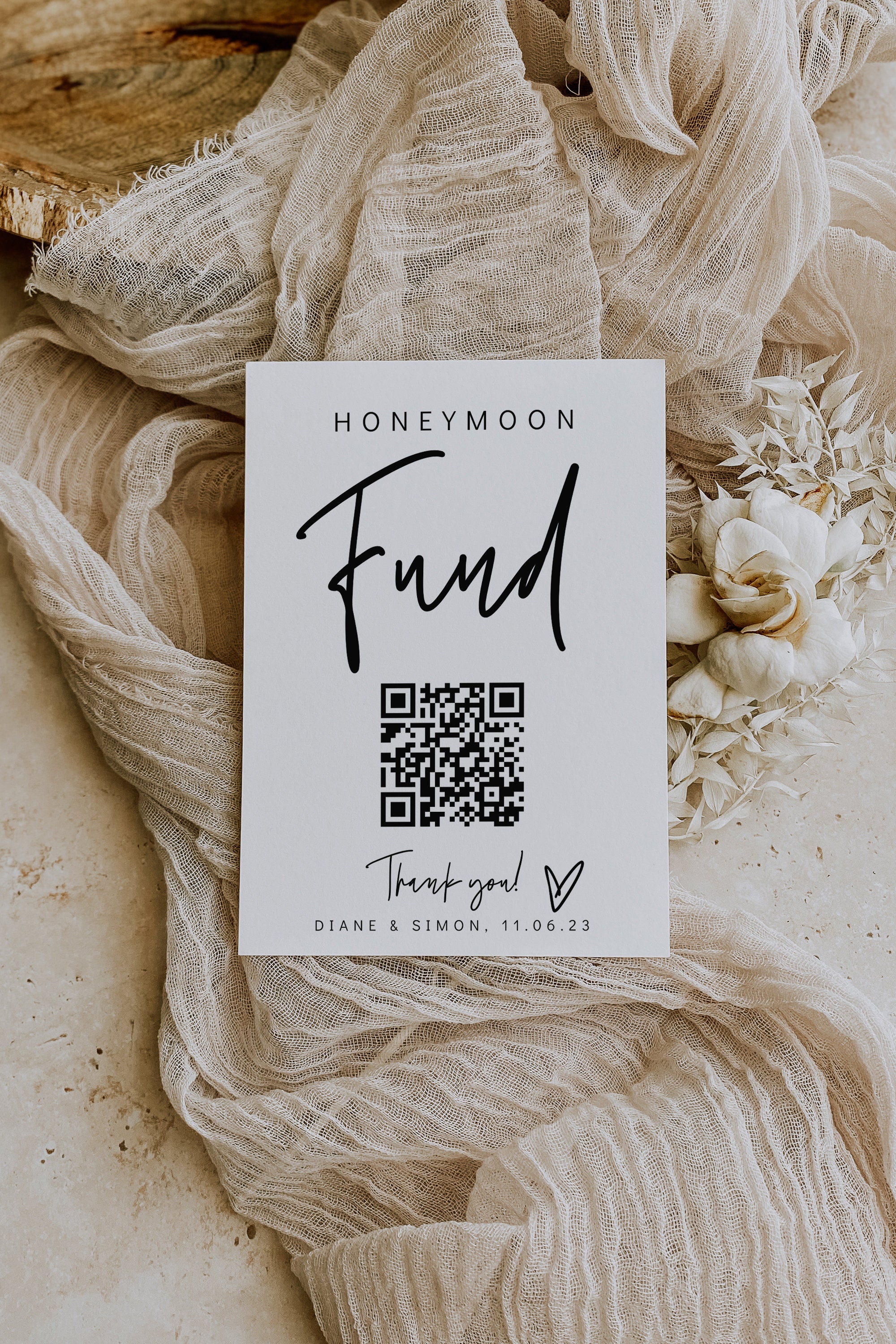 QR Code Honeymoon Fund In 3 Sizes Printable QR Code For Wedding 
