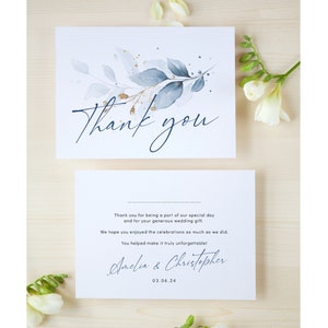 Dusty Blue Thank You Cards, Printable Thank You Cards, Dusty Blue Wedding, Thank You Cards, Corjl Template, FREE Demo 80 Dusty Blue image 9