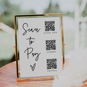 Scan to Pay Sign, Printable QR Code Sign Template, Customer QR Code Payment Sign, Small Business Sign, Corjl Template, FREE Demo | 88