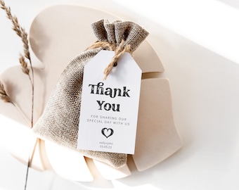 Thank You Favor Tags, Circle and Rectangle, Printable Favor Tags, Thank You Tag Template, Retro Tag Template, Corjl Template, FREE Demo | 85