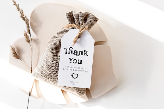 Thank You Favor Tags, Circle and Rectangle, Printable Favor Tags, Thank You Tag Template, Retro Tag Template, Corjl Template, FREE Demo | 85