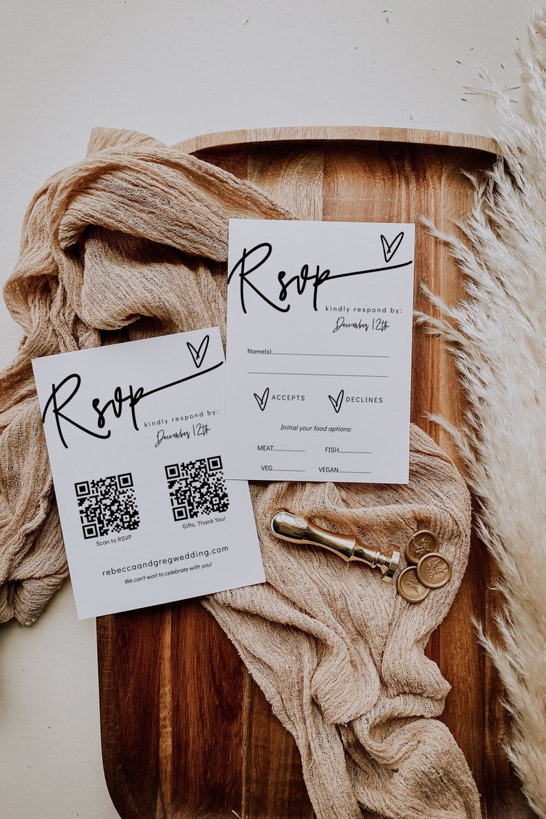 QR Code Rsvp Card Mariage Rsvp QR Codes Scan to Rsvp En Etsy France