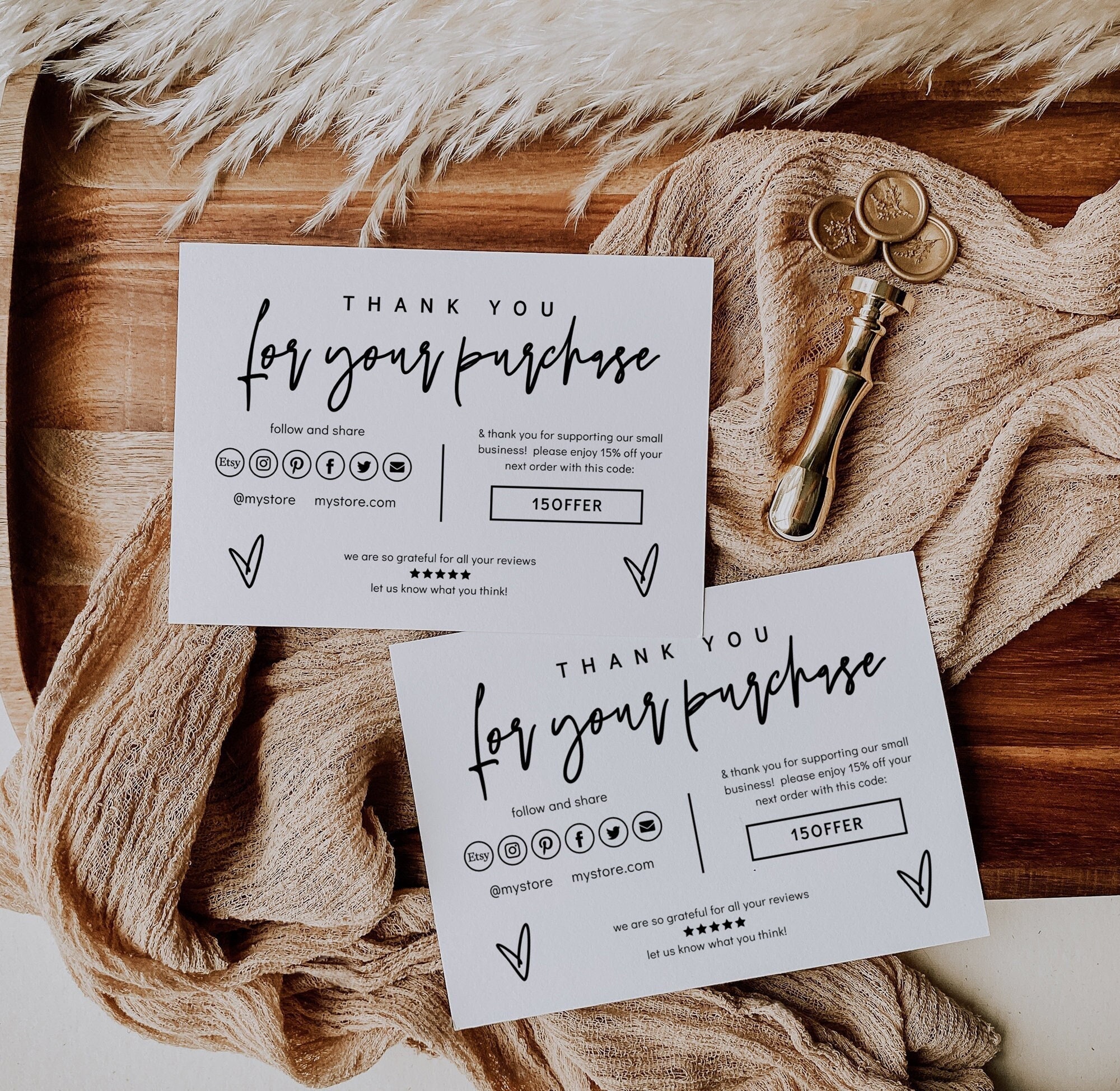 Small Business Thank You Card Template Printable Thank You - Etsy