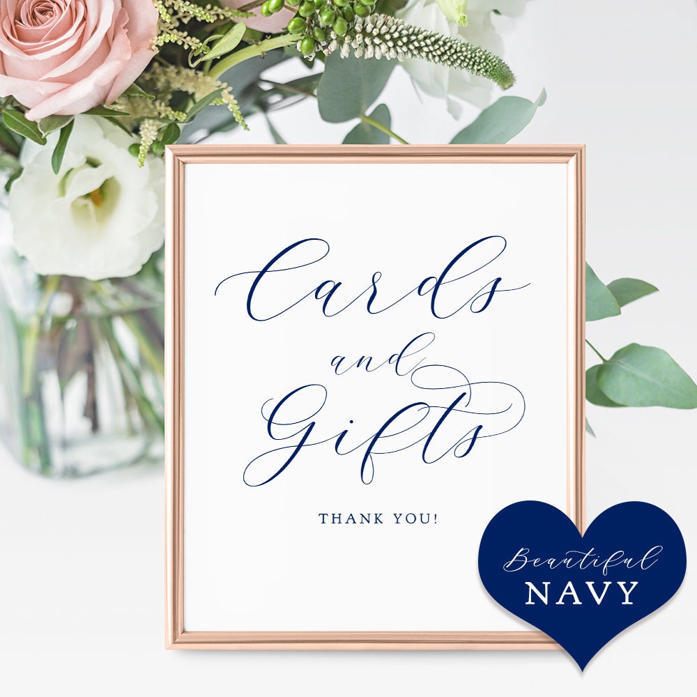 navy cards and gifts sign 5x7 8x10 4x6 printable cards and gifts 4x6 printable cards