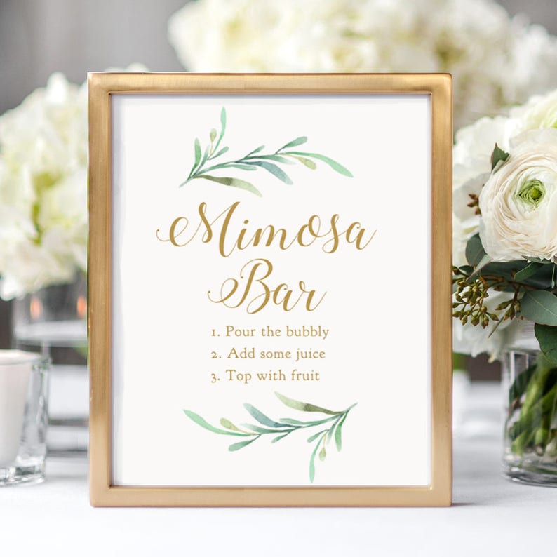 Mimosa Bar Sign Printable Mimosa Bar Sign 8x10 - Etsy