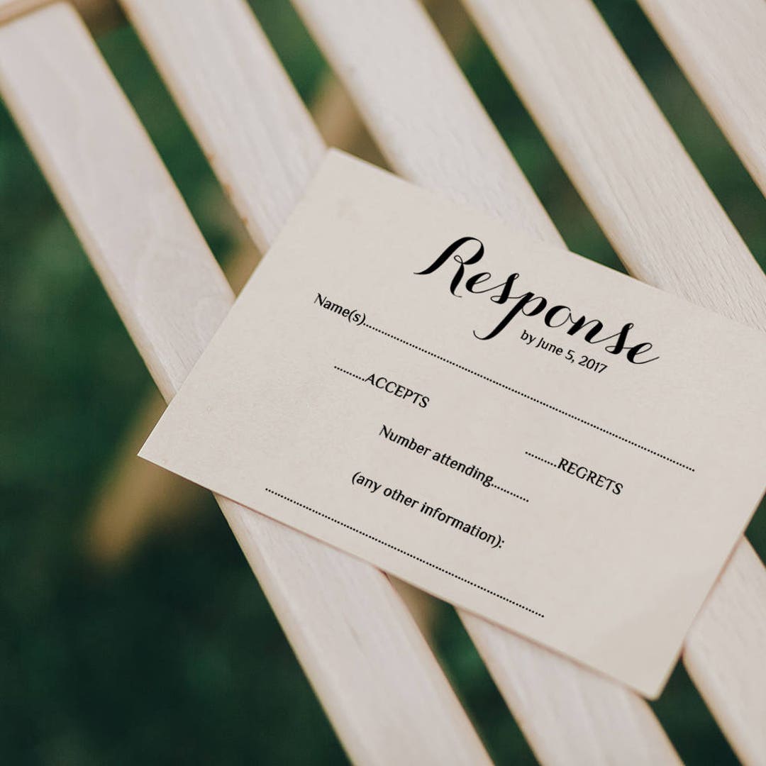 Printable Wedding RSVP Template RSVP Card Byron Any Etsy