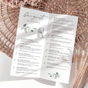 Hochzeit Tischgespräch, Hochzeit Tischeisbrecher, Unsere Gäste auf Deinem Tisch, Tischgespräch Starter, Gäste Trivia, Canva Template | 80G