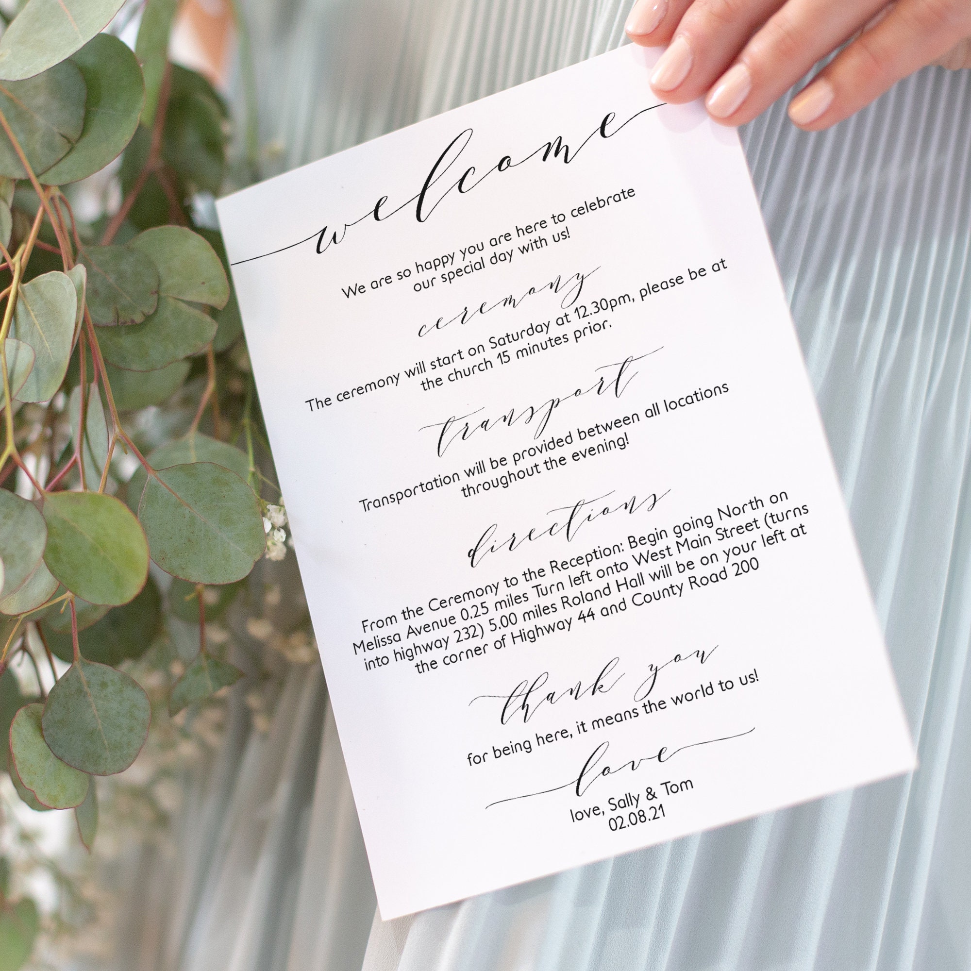 Wedding Welcome Letter Template