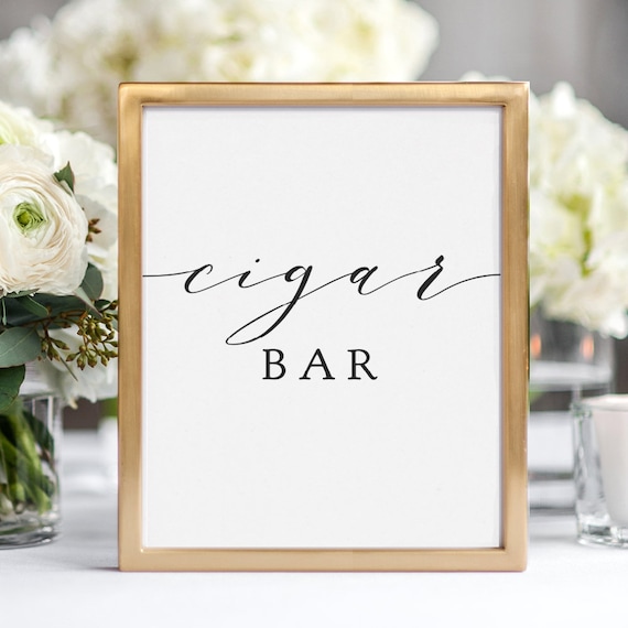 Printable Cigar Bar Wedding Signage // PNG/SVG Cutting File // PDF Digital Download // Minimal Style Wedding Party Signage