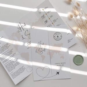 Destination - Folded Wedding Invitations, Folded Gatefold Invitation Templates, Destination Wedding Invitations, Canva Templates image 2