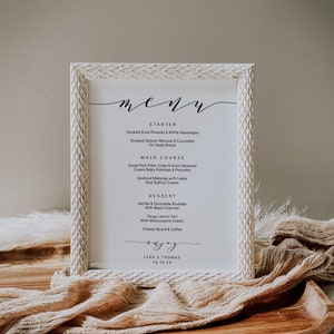 Wedding menu template, 5x7, 4x9 and 8x10 menu. Printable menu card DIY templates. Edit, print, trim Wedding FREE Corjl Demo image 9