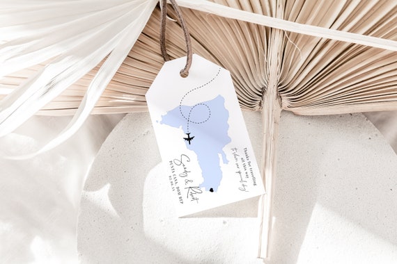 Destination - Dominican Republic Luggage Tags, Printable DR Tag Template with your own message, Corjl Templates, FREE Demo