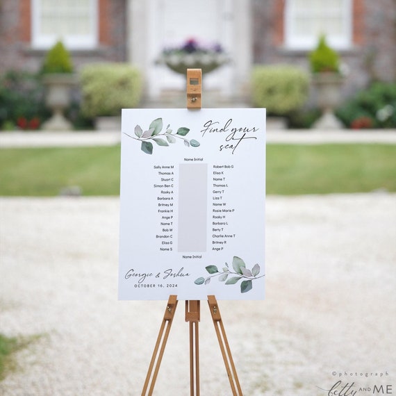One Long Table Seating Plan, Banquet Table Seating, Banquet, Printable Seating Plan Templates, Canva Templates | 80G