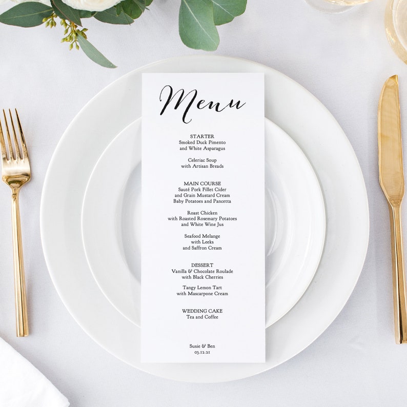 Wedding Menu Template Printable Menu Template, 3 Sizes, Sweet Bomb, Reception Menu Printable Editable Template, Corjl Template, FREE Demo image 3