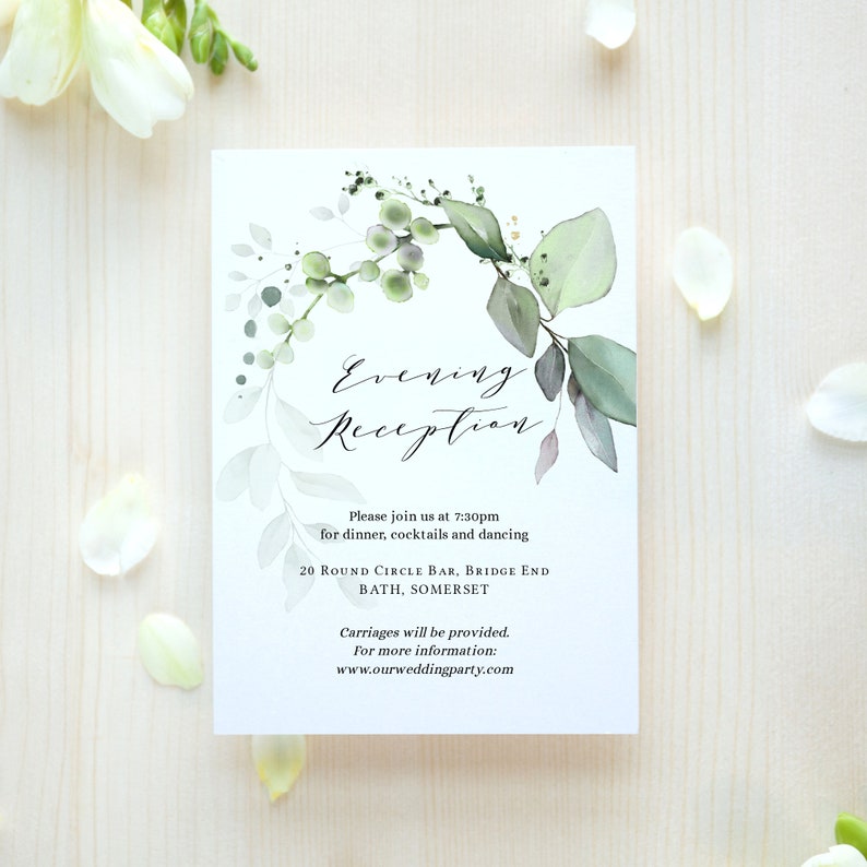 Leaf & Gold Day and Evening Wedding Invitations Beautiful Etsy